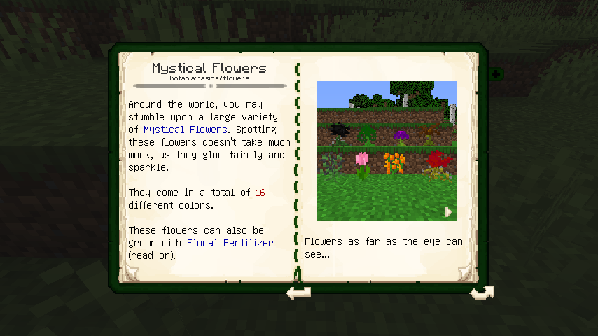 Mystical Flowers GUI from BotaniaBasics mod