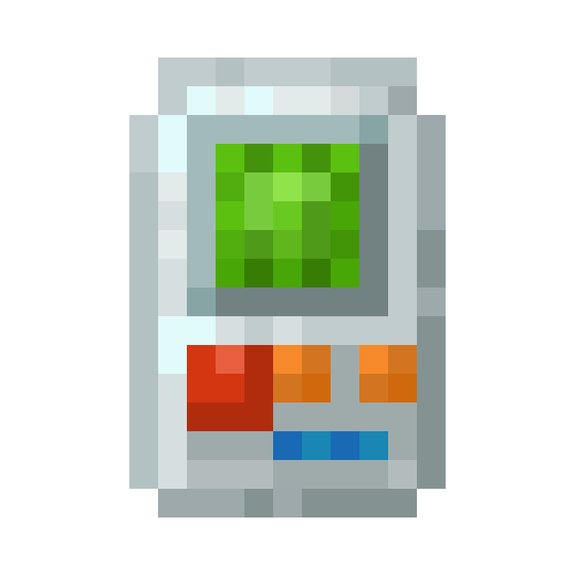 A pixel art image of a handheld device.