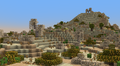 Desert ruins structure with multiple towers