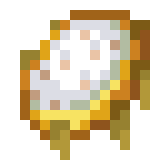 A pixelated golden pocket watch item.