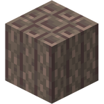 A block of brown, patterned wood.