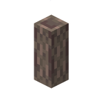 A single block of stripped dark oak wood.