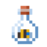 Pixel art of a bee in a bottle