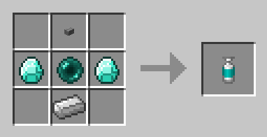 Crafting recipe for a blue potion bottle