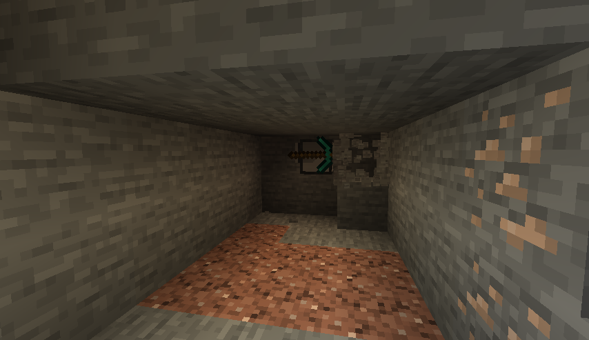 Underground tunnel with a mysterious green symbol
