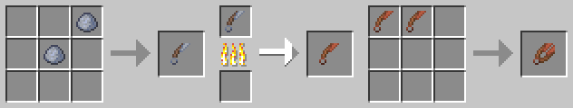 Crafting and smelting recipes for a necklace