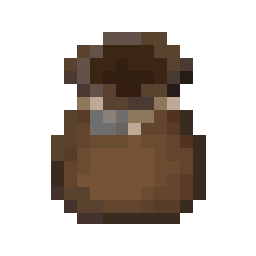 Brown sack with a light gray tie