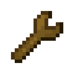 A simple brown pixel art wrench.