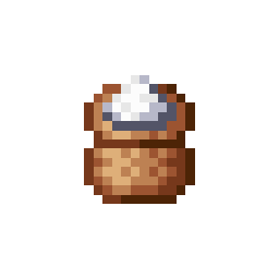 A small brown cup with white cream.
