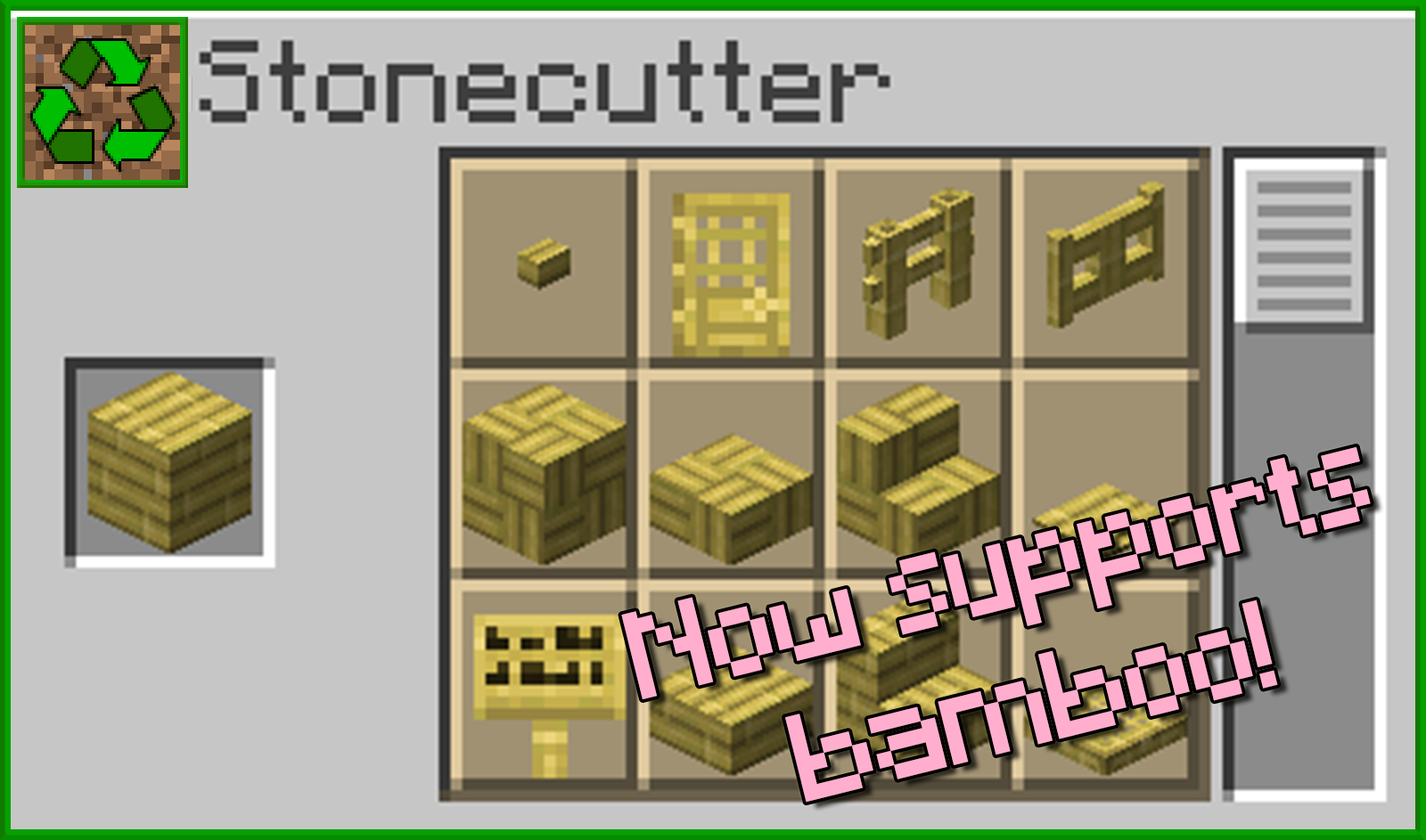 Stonecutter now supports bamboo blocks