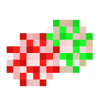 Red and green wrapped candy items