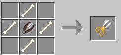 Crafting table recipe for the Collar Shears