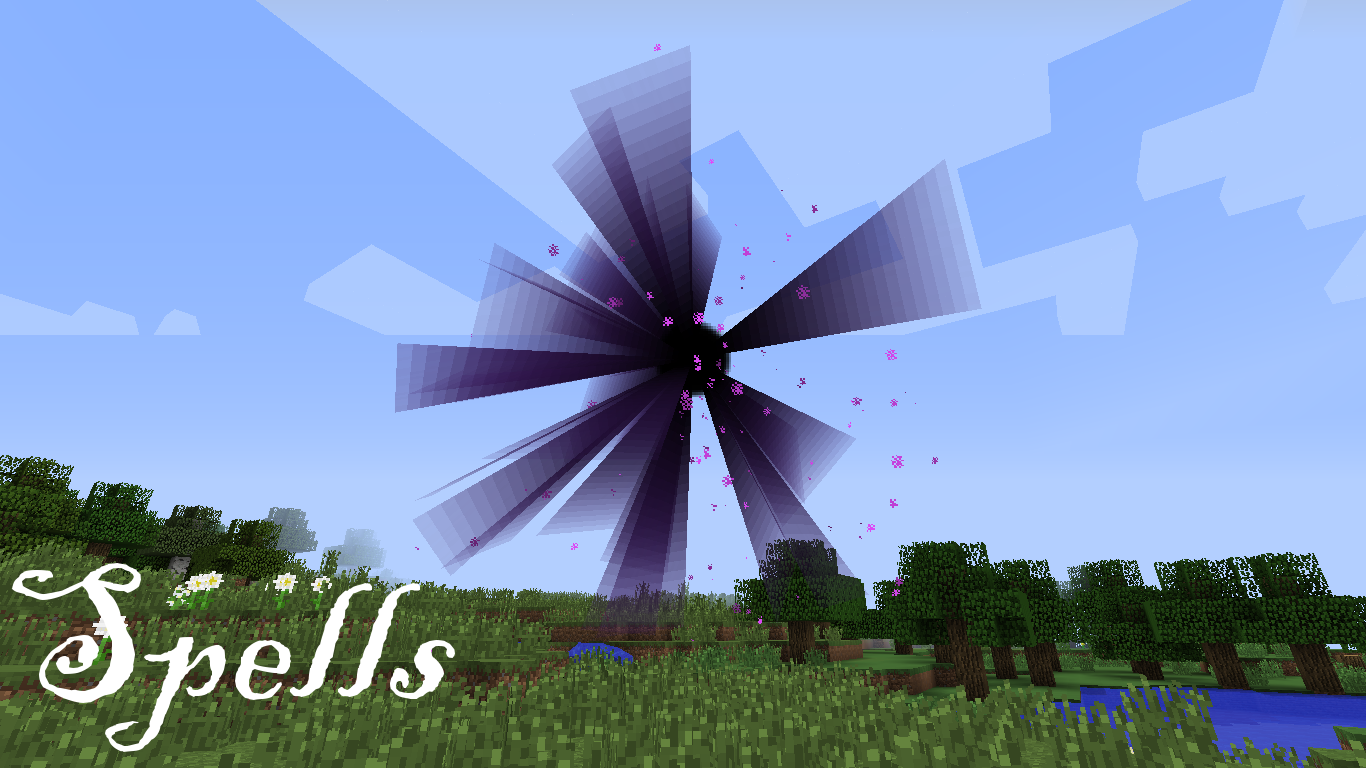 Large purple magical effect in a field