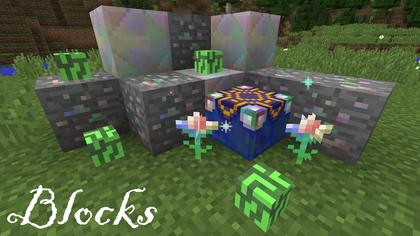Various blocks from the mod displayed