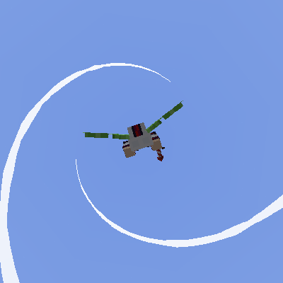 Minecraft plane flying in the sky