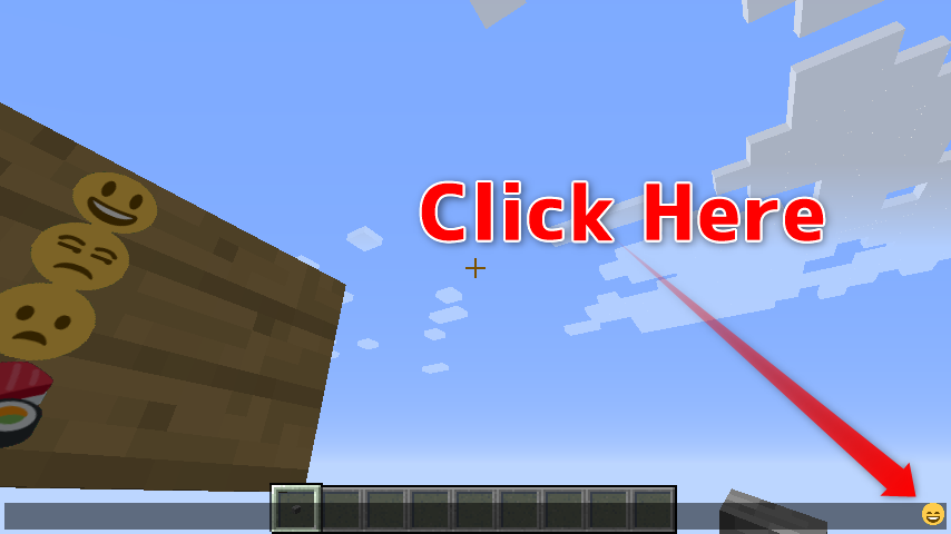 Click Here button in Minecraft GUI