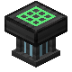 A block with a green grid top.