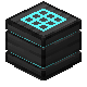 A dark block with a glowing blue grid.