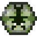 Green pixelated eye with dark pupil