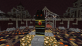 Nether portal in a dark, ornate structure