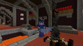 Player in a large, lava-filled structure