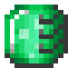 A shiny green emerald gem pixel art.