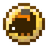 Golden item with a black creature