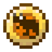 Golden coin with a dark bird