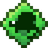 A glowing green pixelated eye icon.
