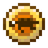 Pixelated golden eye with dark pupil
