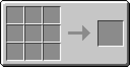 Empty 3x3 crafting grid and output slot