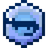 A light blue, glowing, circular item.