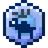 Blue pixel art icon of a deer