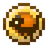 Golden coin with a dark symbol