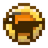 A small, round, golden-brown pixelated item.