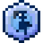 A blue pixelated icon of a creature.