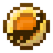 Golden coin with orange center