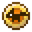 Golden disc with a dark creature.