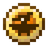 Golden coin with a bat-like symbol