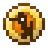 A golden eye with a dark pupil.