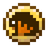 Golden ring with a fiery symbol