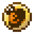 A golden, pixelated eye-like item.
