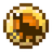 Golden pixelated eye with dark pupil