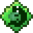 A pixelated green gem or orb.