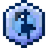A pixelated blue dinosaur fossil icon.