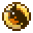 A small, golden, pixelated disc item.