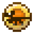 Golden coin with a brown center