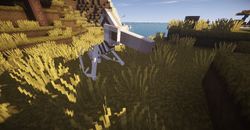 Fossil skeleton in a grassy biome