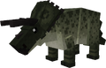 A dark green Triceratops in Minecraft.