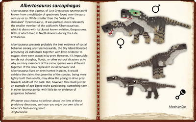 Minecraft mod wiki page for Albertosaurus